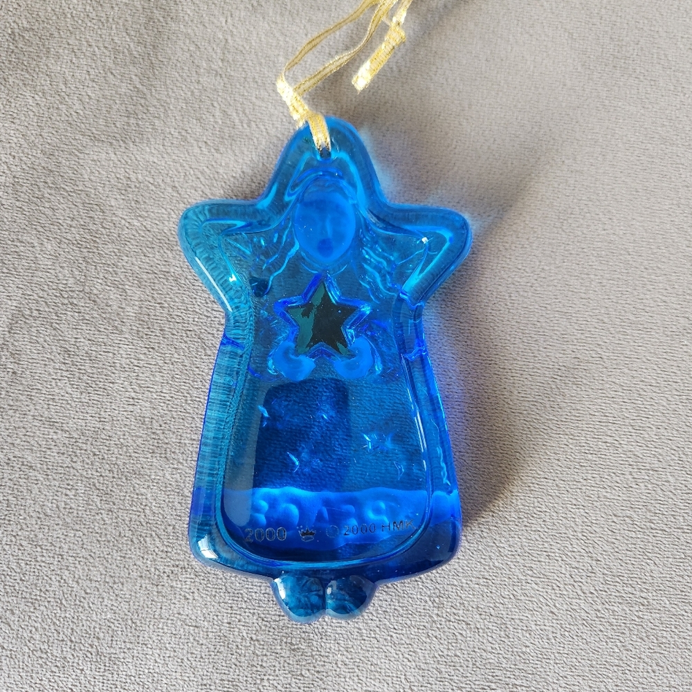 Hallmark Keepsake Ornament Christmas Blue Glass Angel 2000 - Picture 10 of 12